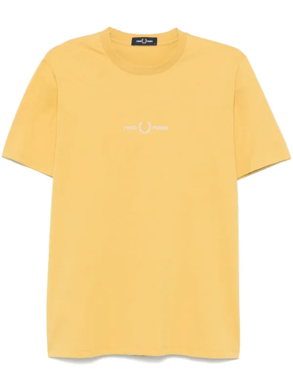 Fred Perry Embroidered T-shirt Yellow FARFETCH IN