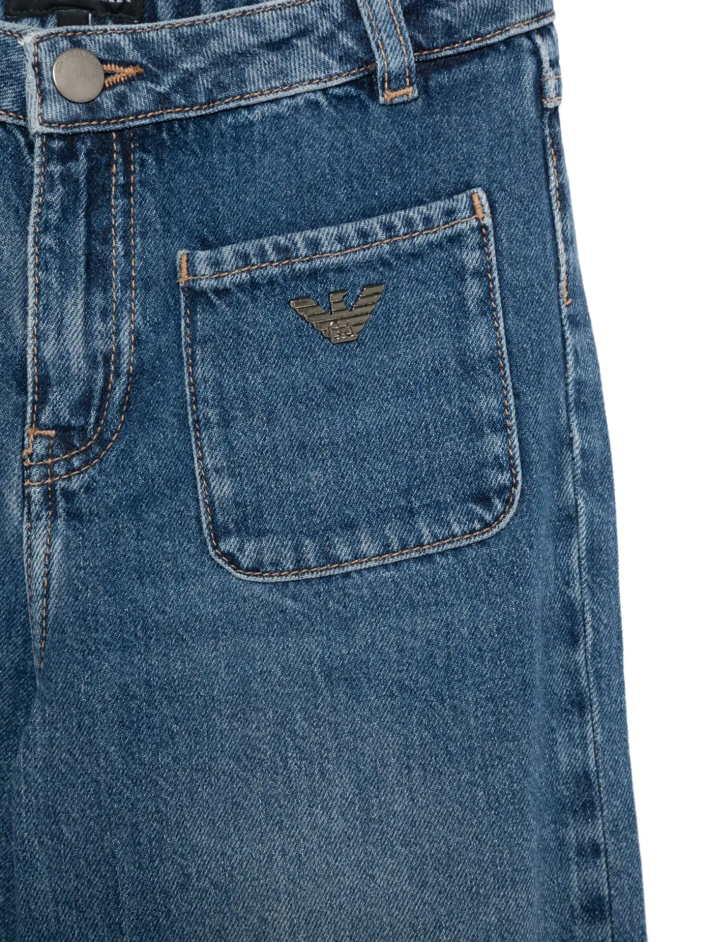 Emporio Armani Kids Jeans met toelopende pijpen Blauw