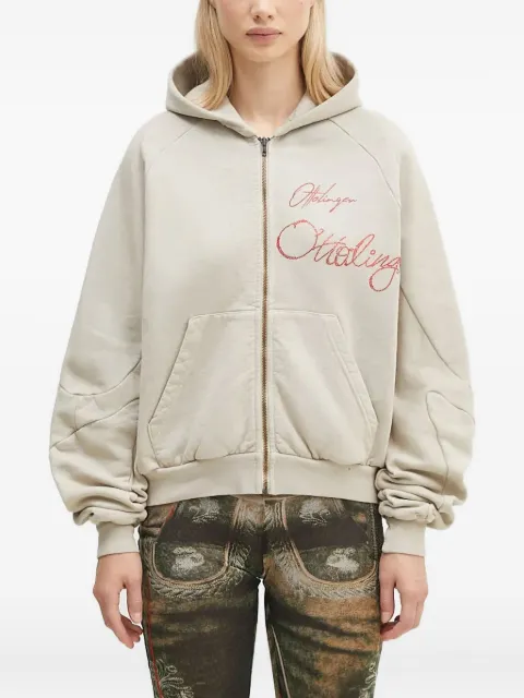 Ottolinger embroidered zip-up hoodie