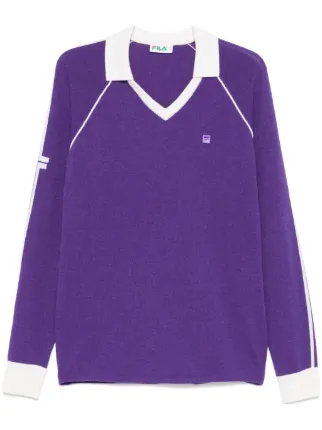 Fila Knitted Polo Sweater Purple FARFETCH IE