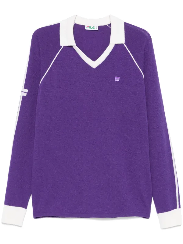 Fila Knitted Polo Sweater Purple FARFETCH AO