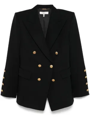 ボトムスその他 Chloe Double-Breasted Black Blazer With Classic Lapel Chloé double-breasted Blazer | Black | FARFETCH