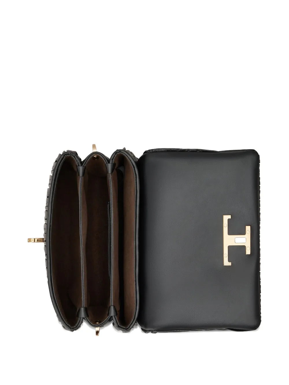 Tod's Mini Timeless Pleated T-clasp Shoulder Bag In Black