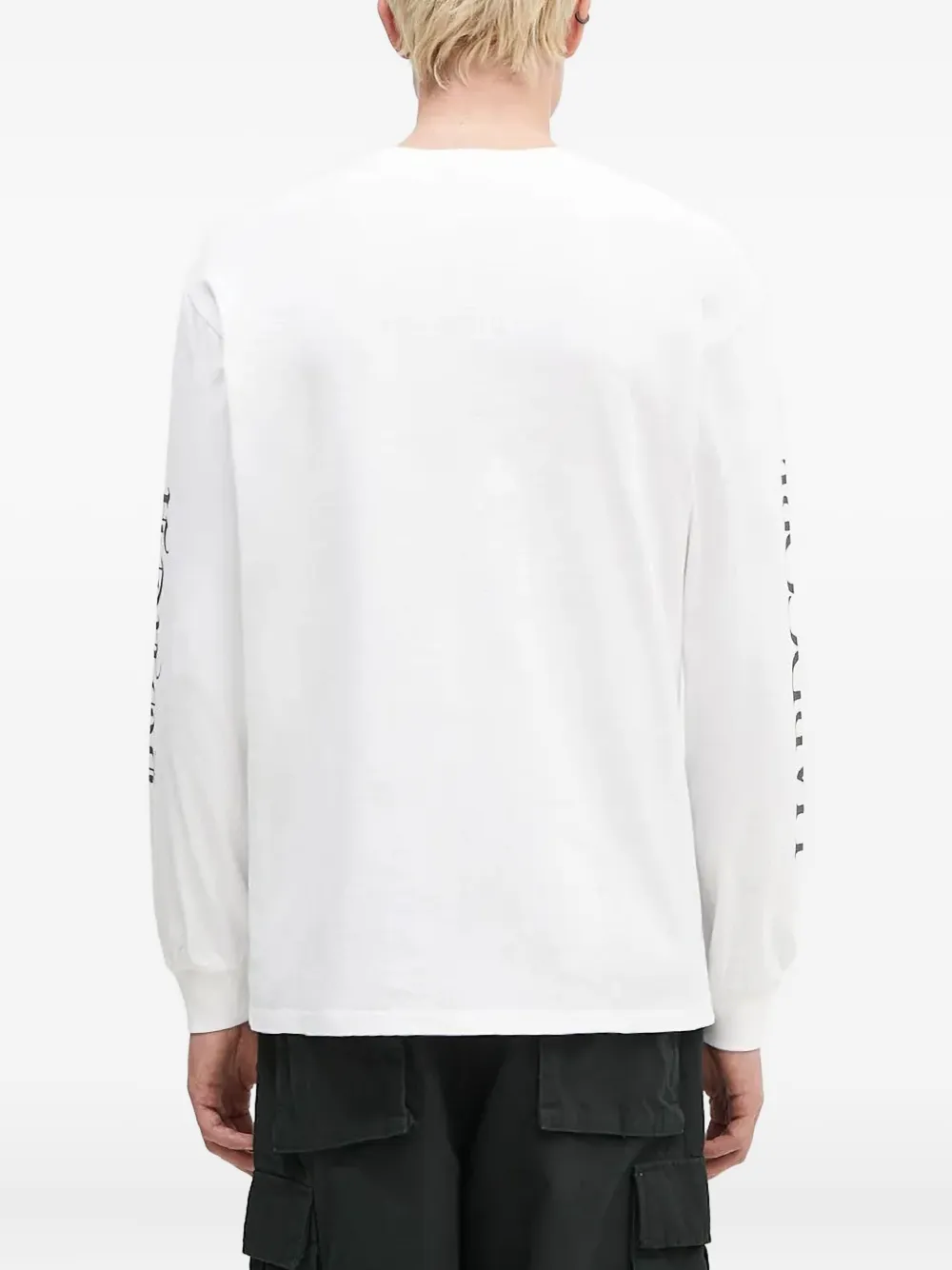Aries T-shirt met lange mouwen en wolfprint Wit