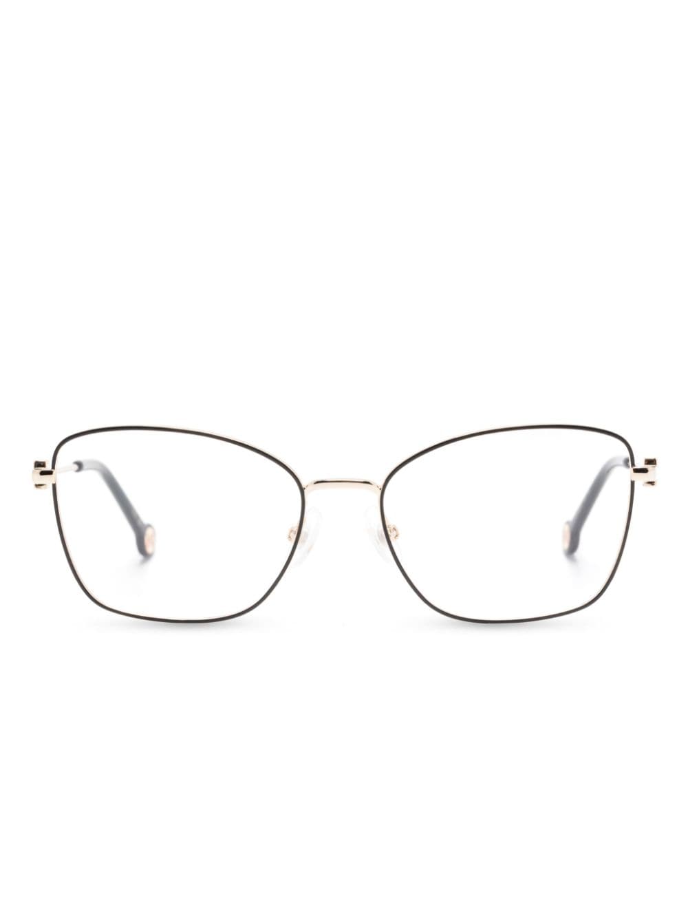 Shop Carolina Herrera Cat-eye Frame Glasses In 金色