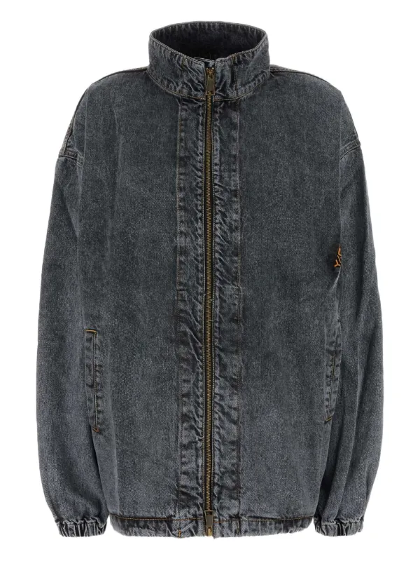 Y/Project Funnel-neck Denim Jacket in Grey