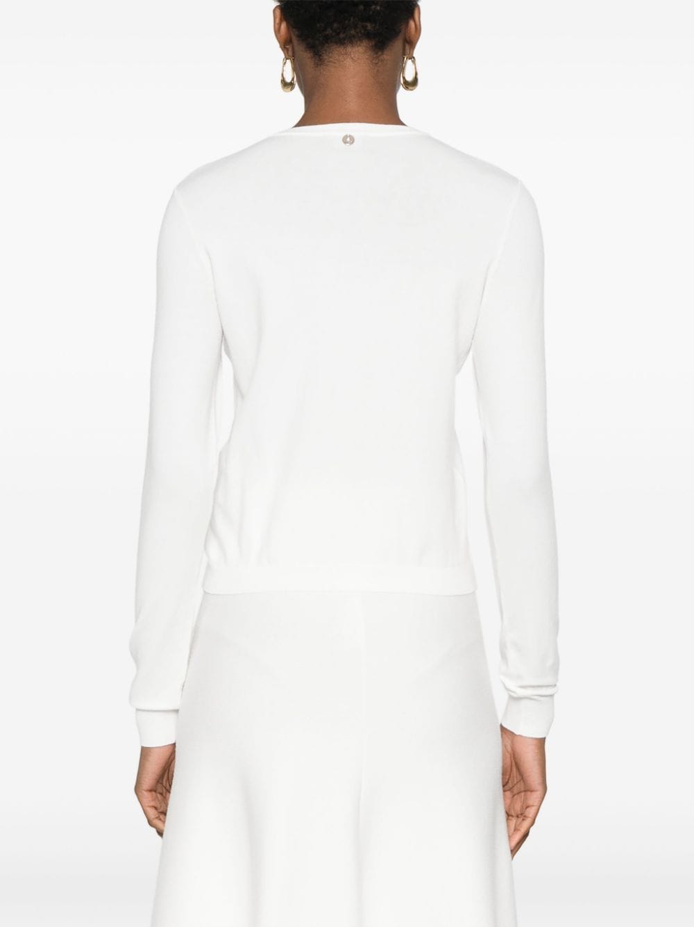 Shop Liu •jo Rhinestone-embellished Sweater In White