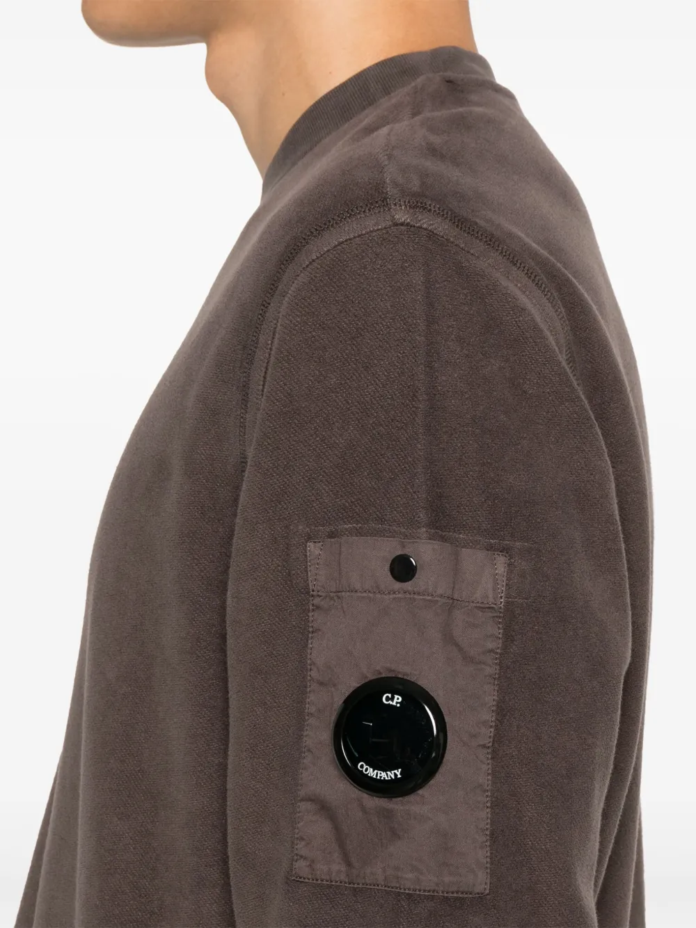 C.P. Company Sweater met Lens-detail Bruin