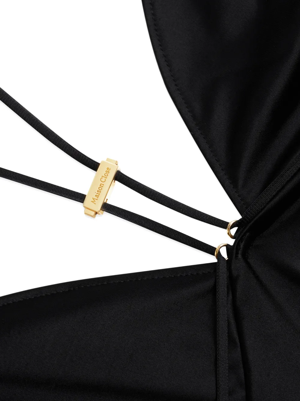 Maison Close French Kiss jumpsuit met open rug en bandjes Zwart