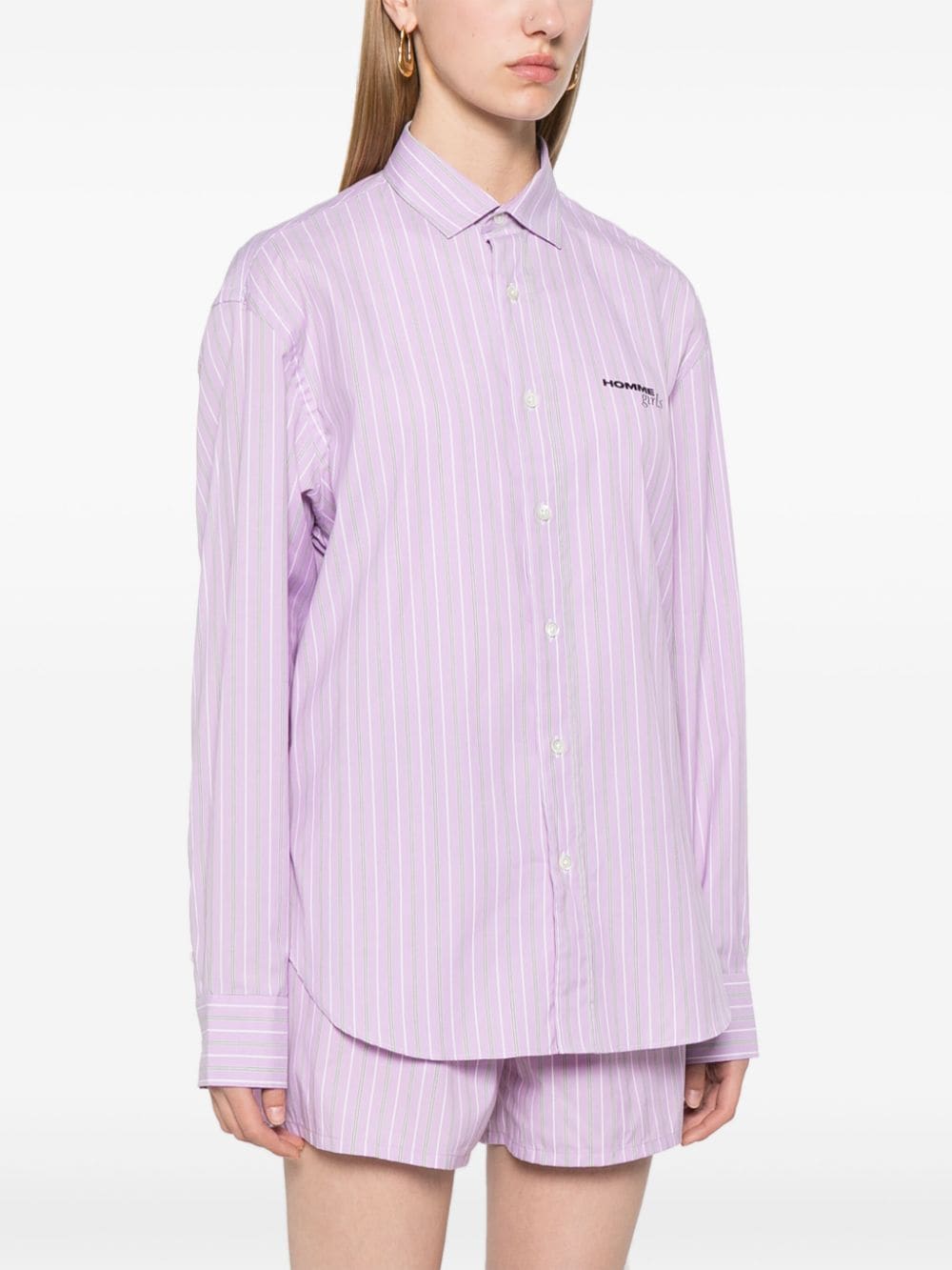 Shop Hommegirls Striped Shirt In Pink