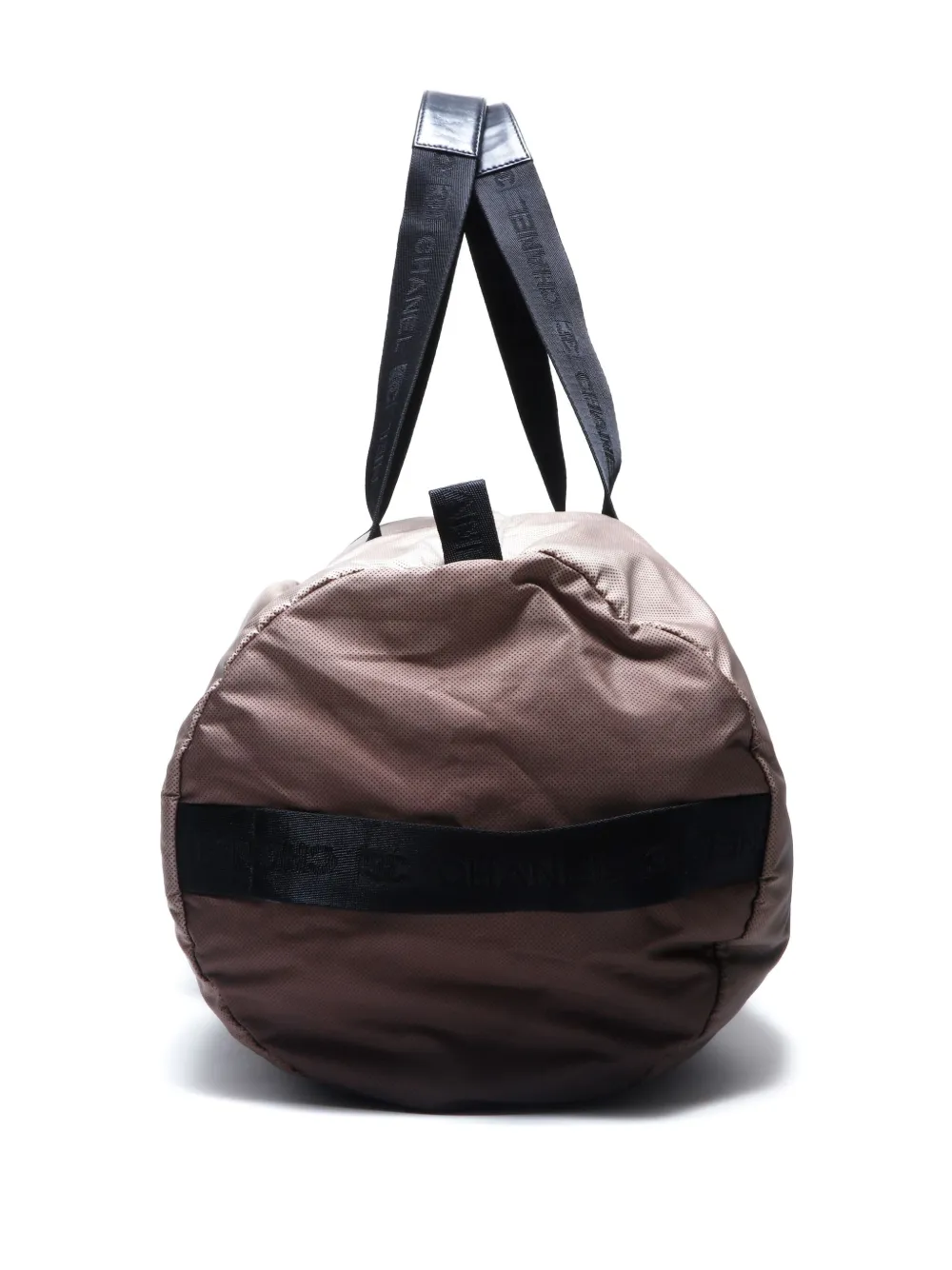 Pre-owned Chanel 2003-2004s Sports Line Boston Bag In Brown