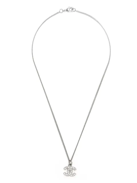 CHANEL Pre-Owned 2009 rhinestone-embellished CC pendant necklace
