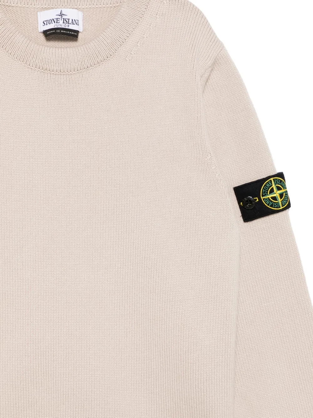 Stone Island Junior Trui met Compass-logopatch Beige