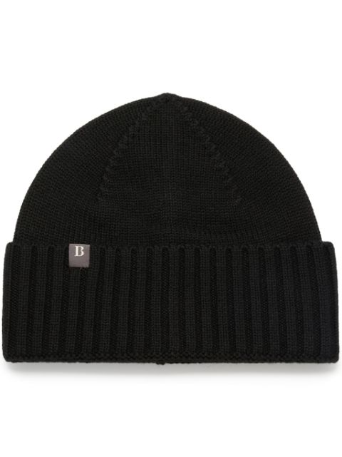 Boggi Milano logo-applique beanie hat Men