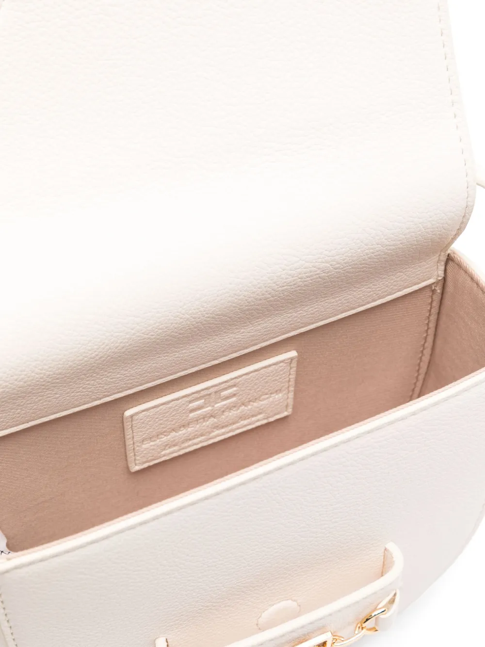 Elisabetta Franchi La Mia Bambina Horsebit crossbodytas met logo Beige