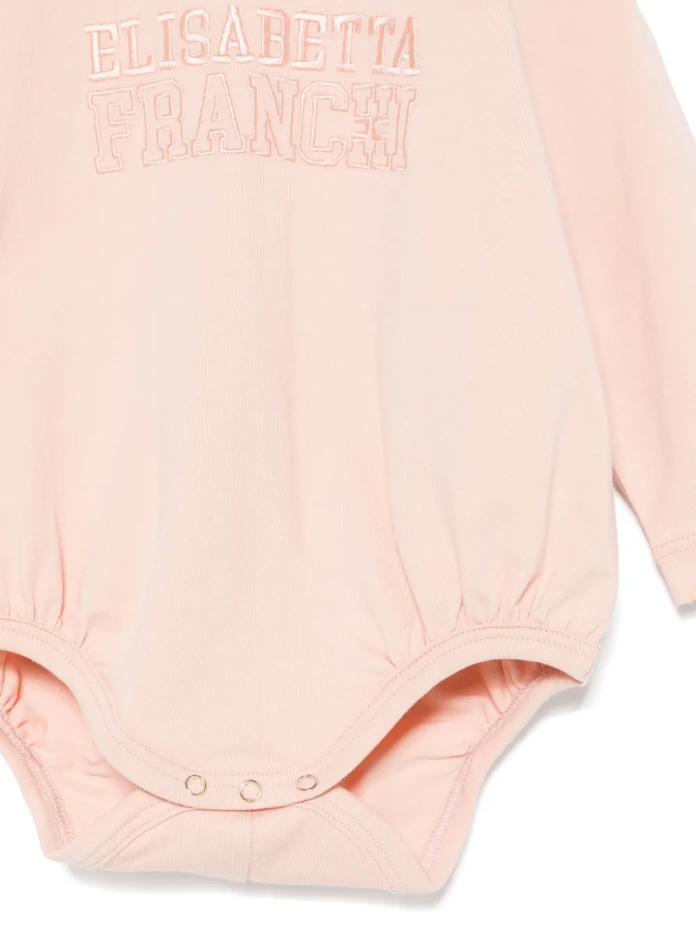 Elisabetta Franchi La Mia Bambina Romper met geborduurd logo Roze