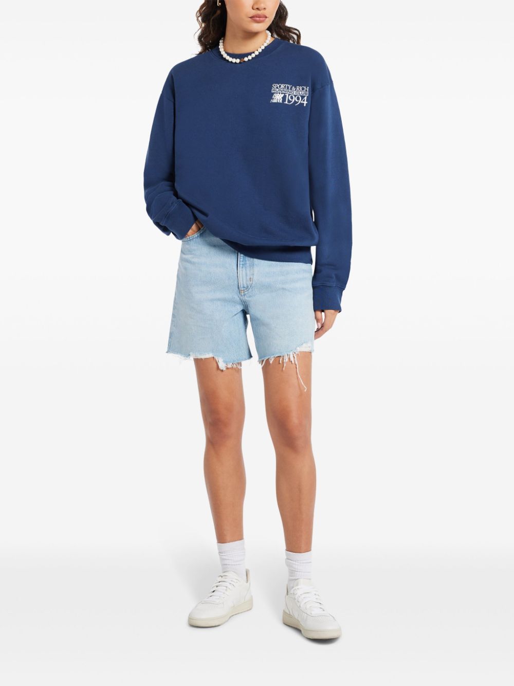 Sporty & Rich logo sweatshirt - Blauw