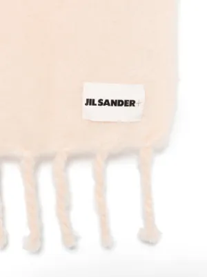 【関税＆送料込み】Jil Sander Logo Wool Scarf Jil Sander logo-patch Mohair Scarf | Yellow | FARFETCH