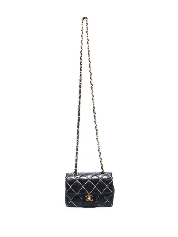 CHANEL Pre-Owned 2003-2004 Mini Wild Stitch Shoulder Bag | Black