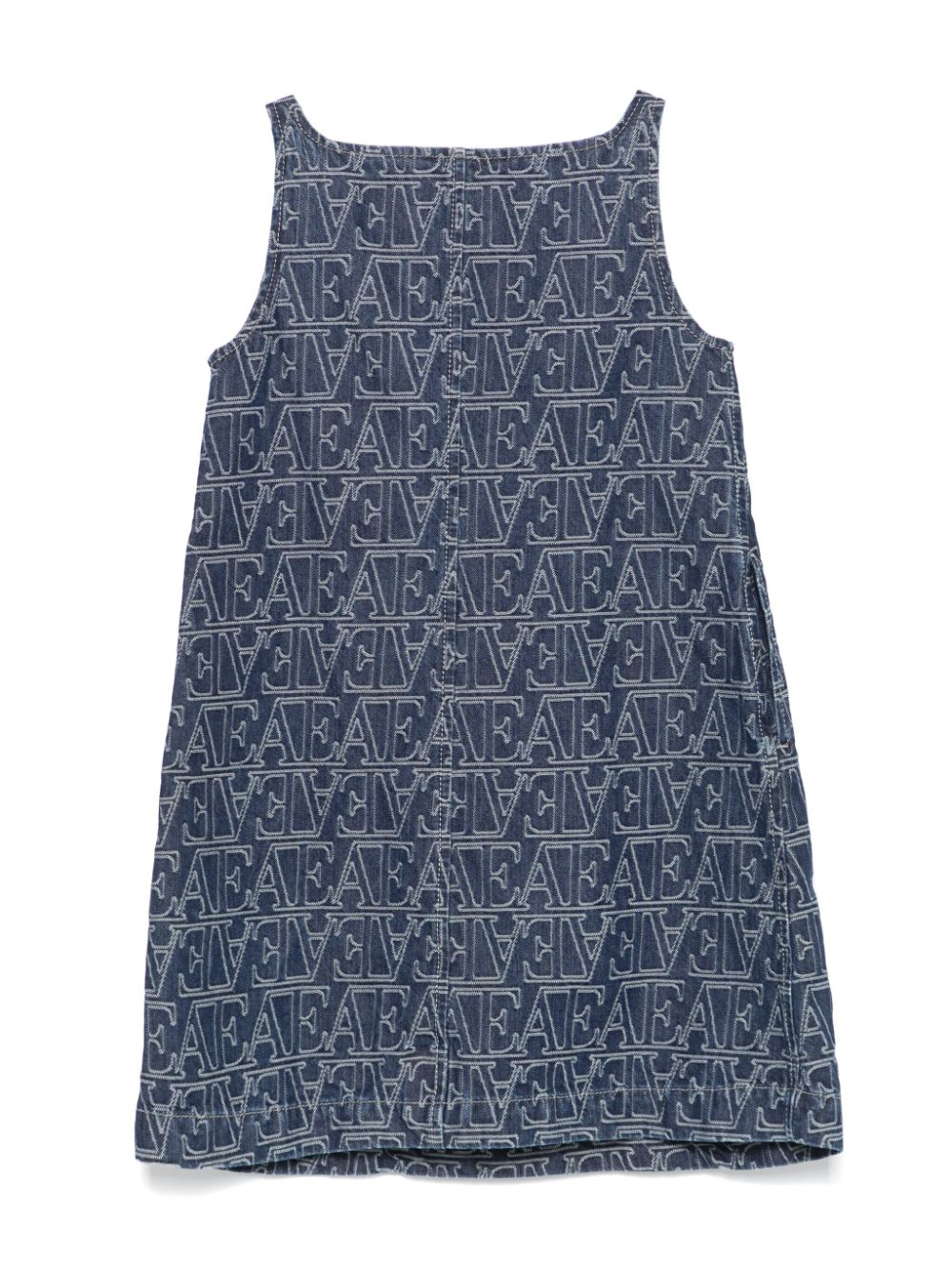 Emporio Armani Kids Jurk met logo-jacquard - Blauw