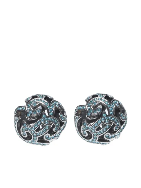 Christian Dior Pre-Owned rhinestone clip-on earrings