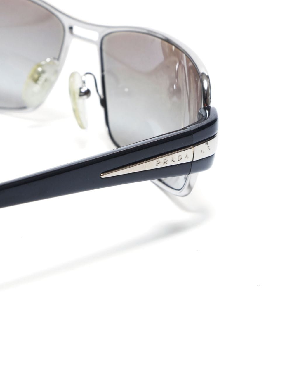 Pre-owned Prada Rectangle-frame Sunglasses In Silver