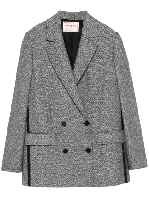 Iceberg double-breasted herringbone blazer