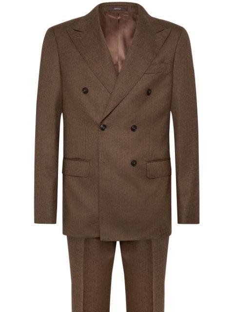 Boggi Milano herringbone double-breasted suit Men