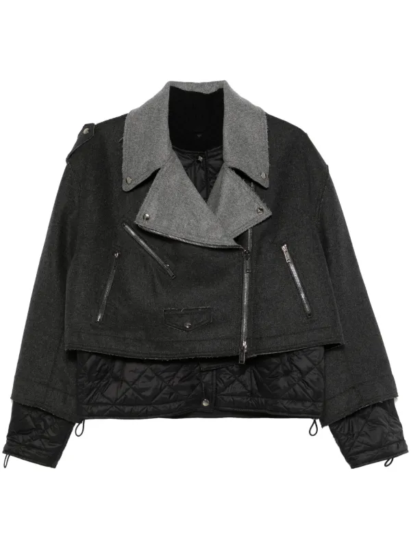 Iceberg double layer Biker Jacket Grey FARFETCH AO