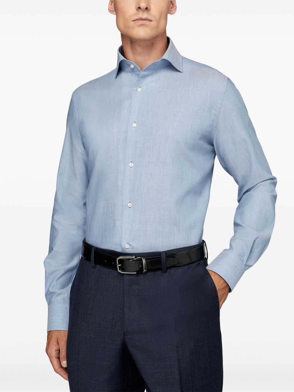 Boggi Milano honeycomb cotton shirt Men