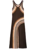 Rabanne graphic print maxi dress - Brown