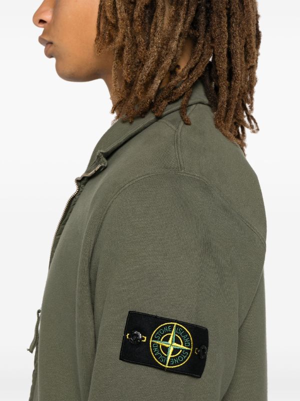 Stone Island ジップアップ スウェットシャツ | グリーン | FARFETCH JP