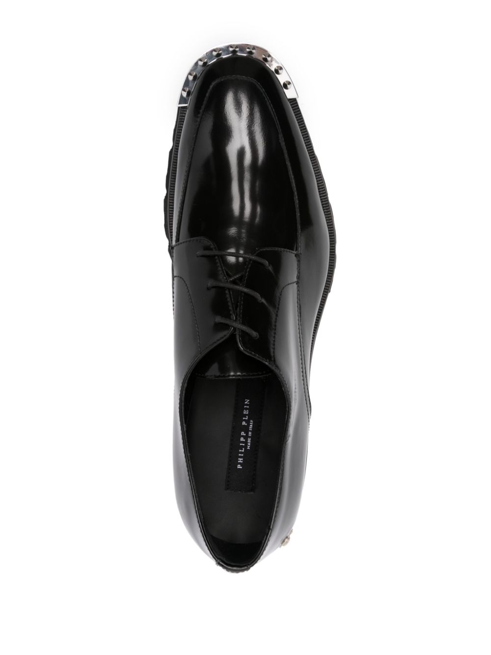 Philipp Plein spike-detail leather derby shoes Black