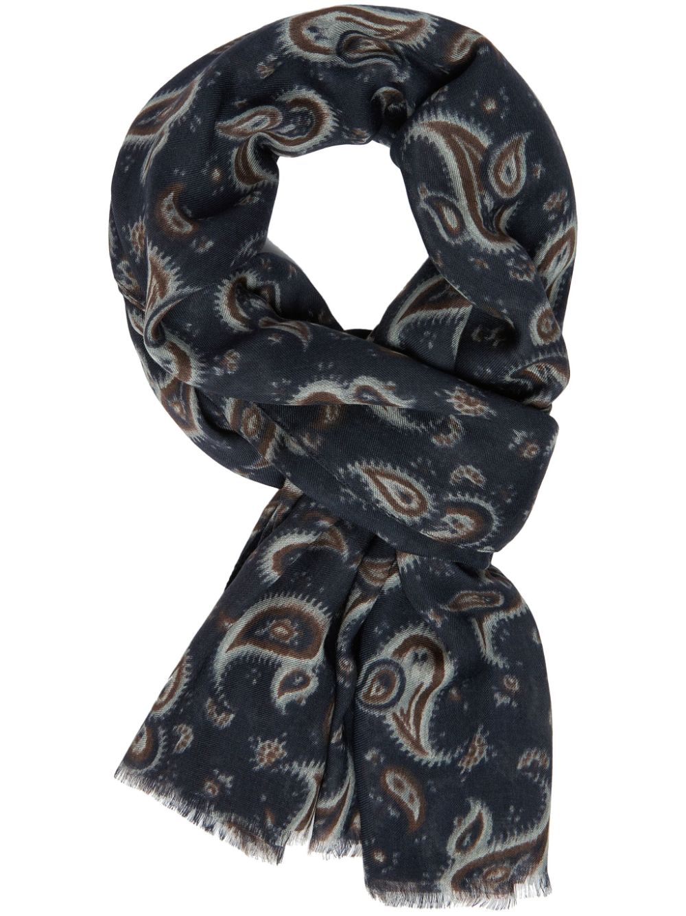 Shop Boggi Milano Geometric-print Scarf In Grey