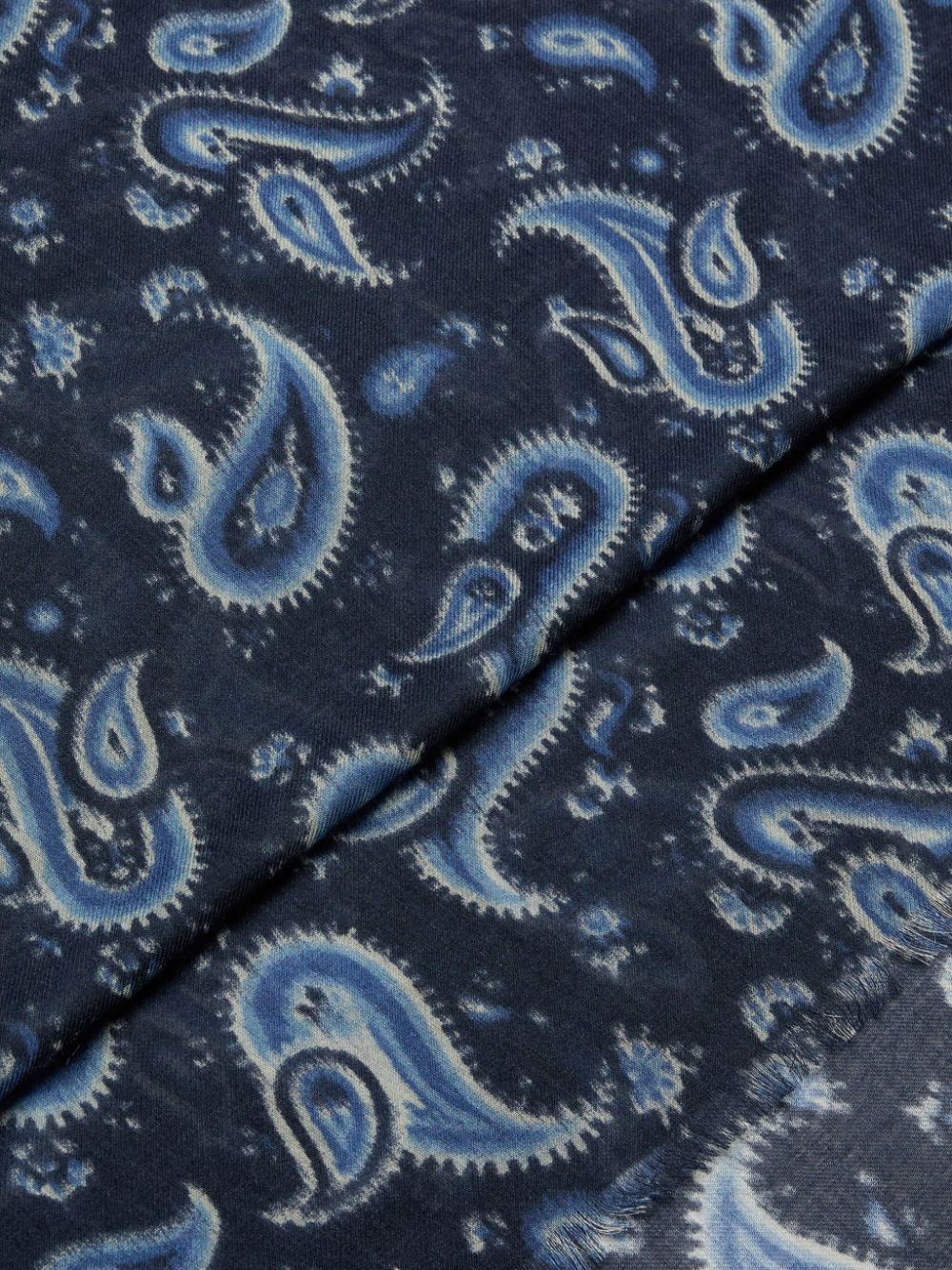 Boggi Milano Sjaal met geometrische print - Blauw