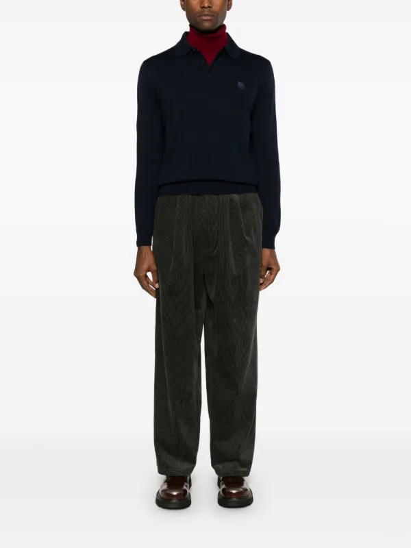 Maison Kitsuné ファインニット ポロシャツ | ブルー | FARFETCH JP