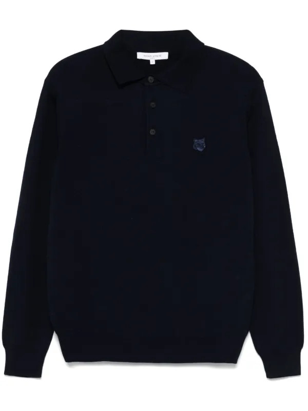 Maison Kitsuné ファインニット ポロシャツ | ブルー | FARFETCH JP