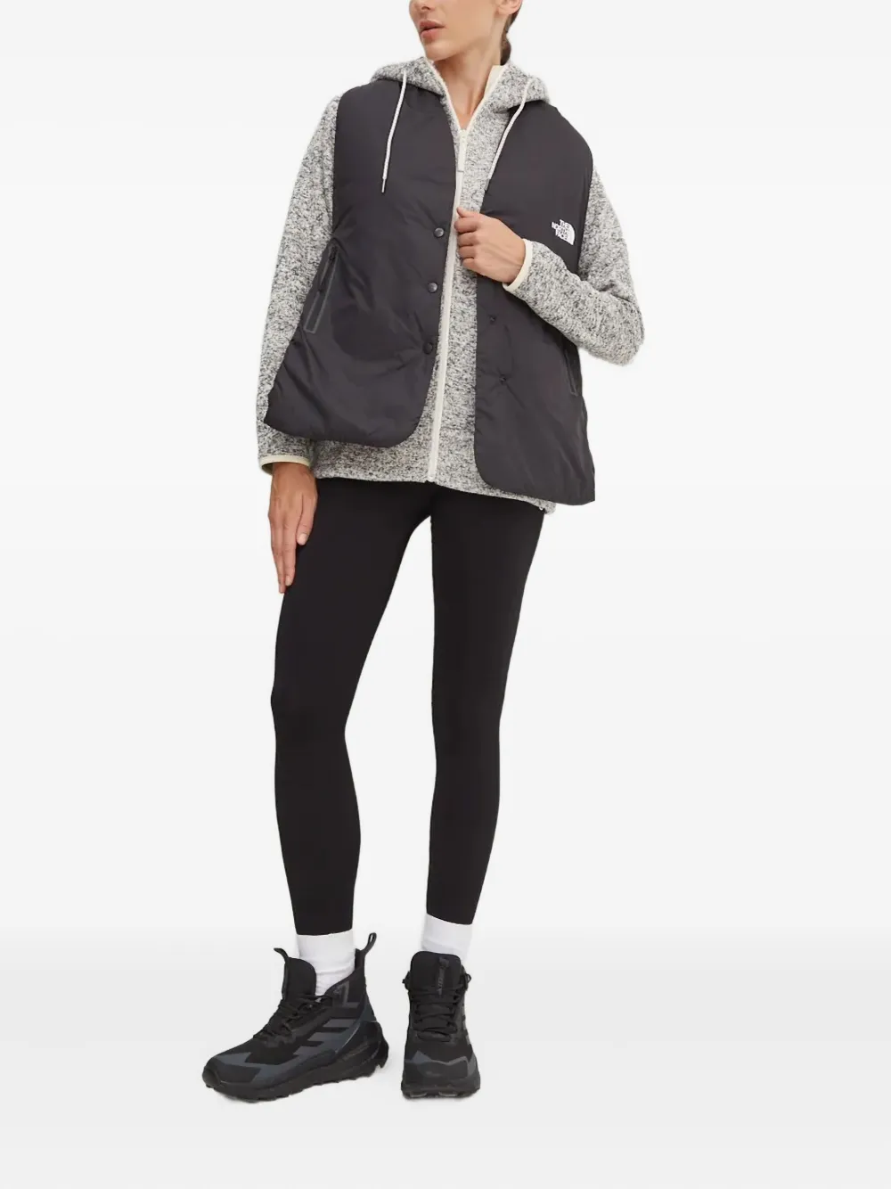The North Face Mountain Athletics Button Padded Gilet In Black