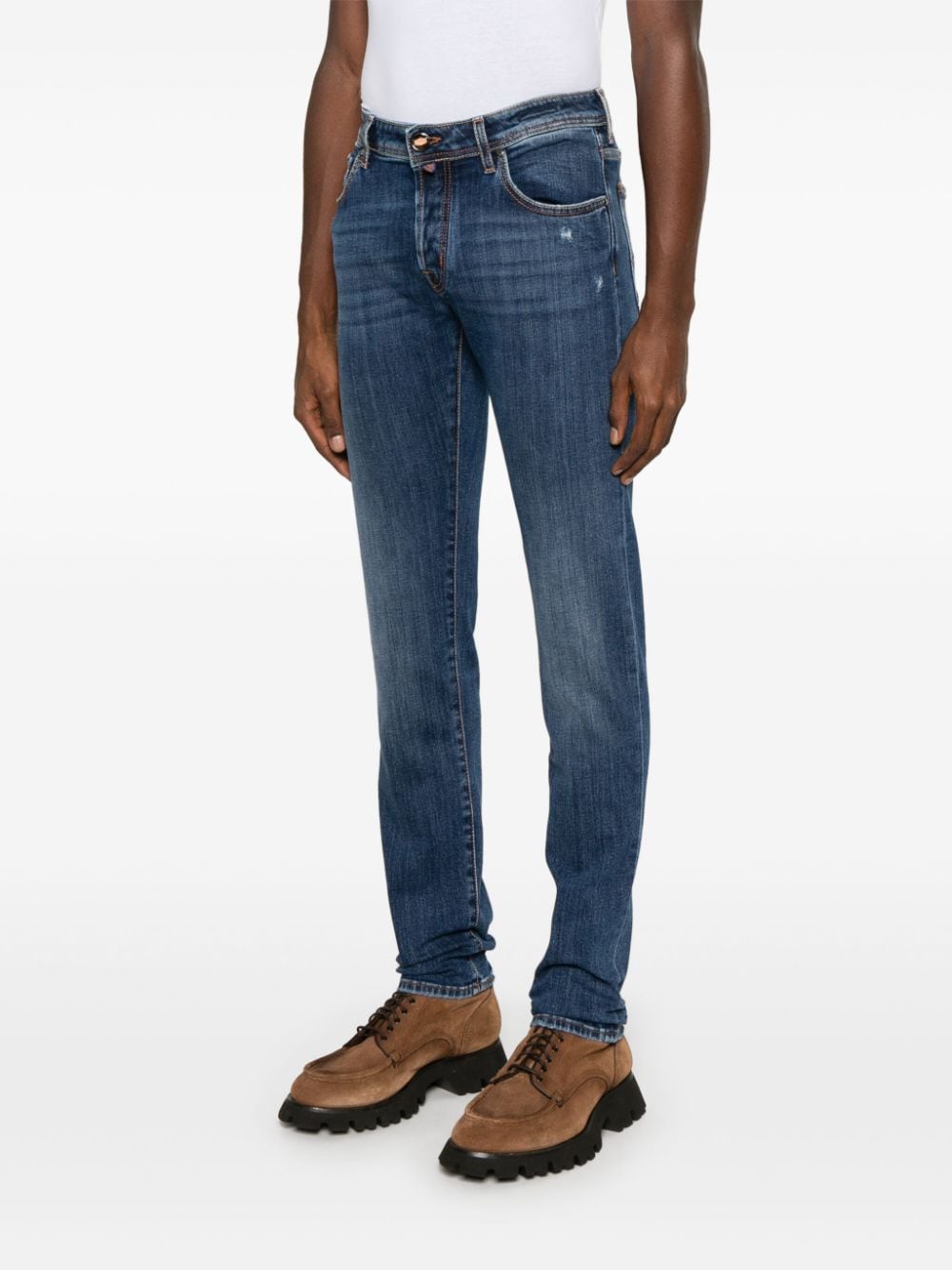 Shop Jacob Cohen Nick Slim Jeans In Blue