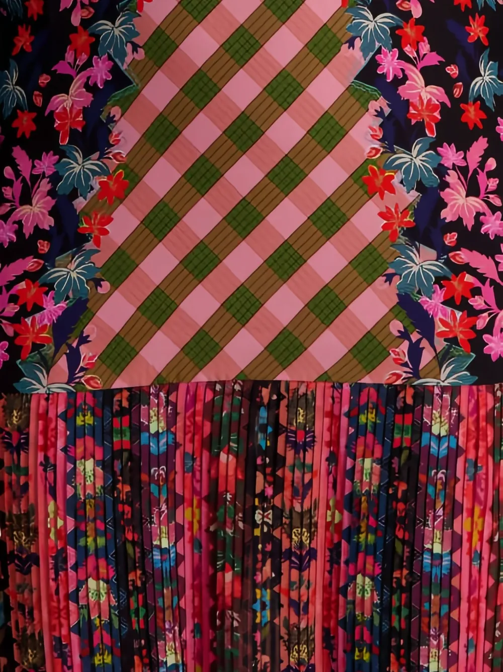 Saloni Jurk met bloemenprint Zwart