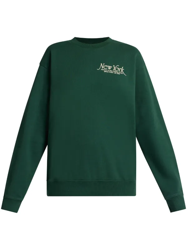 スウェット・トレーナー Sporty & Rich New Health Slogan Print Sweatshirt Forest Gree Sporty & Rich Green New Health Sweatshirt Sporty & Rich
