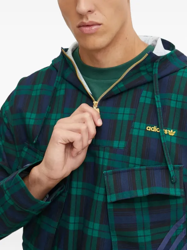 Adidas チェック フーデッドジャケット | グリーン | FARFETCH JP