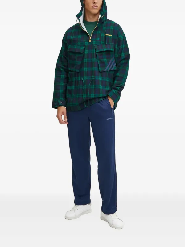 Adidas チェック フーデッドジャケット | グリーン | FARFETCH JP