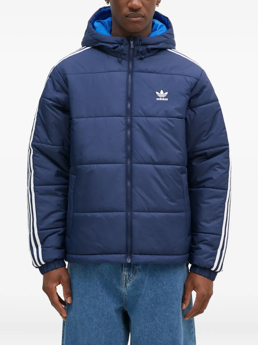 adidas リバーシブル パデッドジャケット - ブルー adidas リバーシブル パデッドジャケット - ブルー