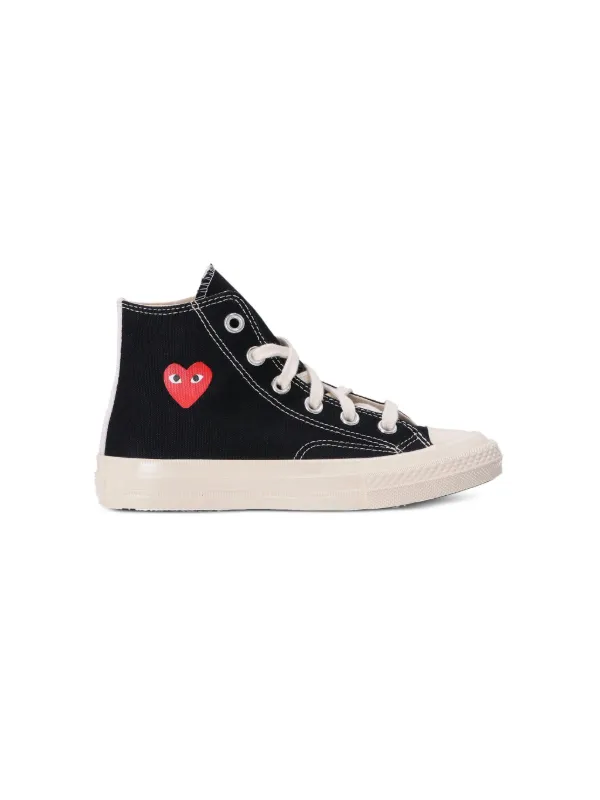 Comme Des Garcons Play Kids x Converse Red Heart Sneakers Black FARFETCH PH