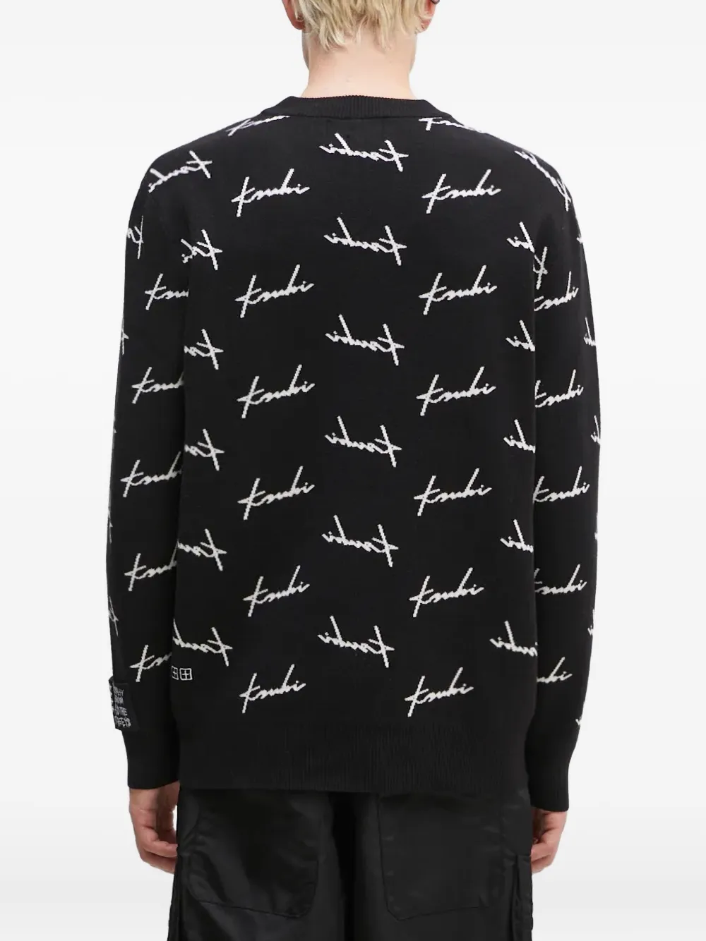 Ksubi Skript Signature Pattern Crew-neck Sweater In Black