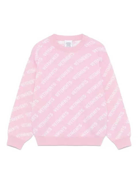 Vetements Kids logo-jacquard sweater
