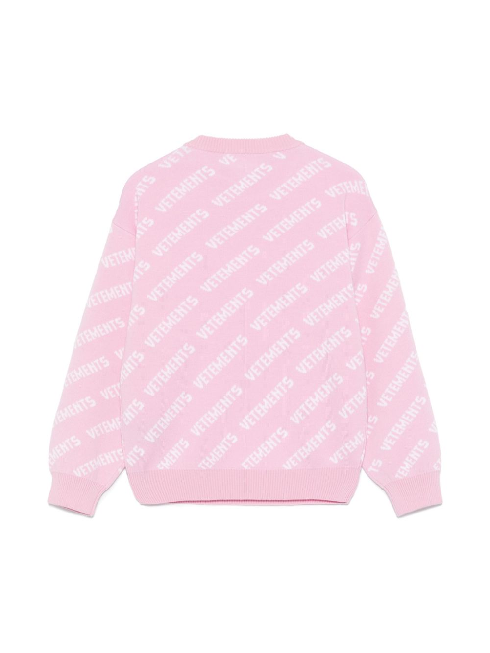 Vetements Kids logo-jacquard sweater - Roze