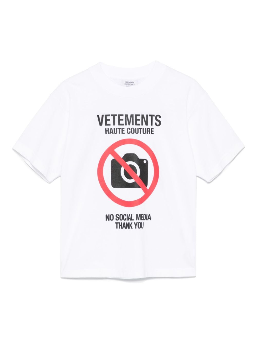 Vetements Kids' No Social Media T-shirt In White