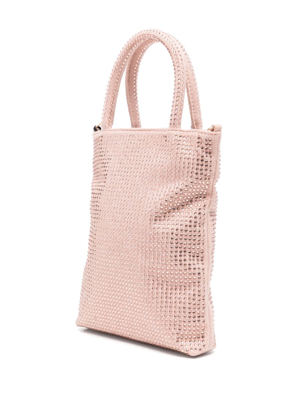 Shop Twinset Mini Crystal-embellished Tote Bag In Pink